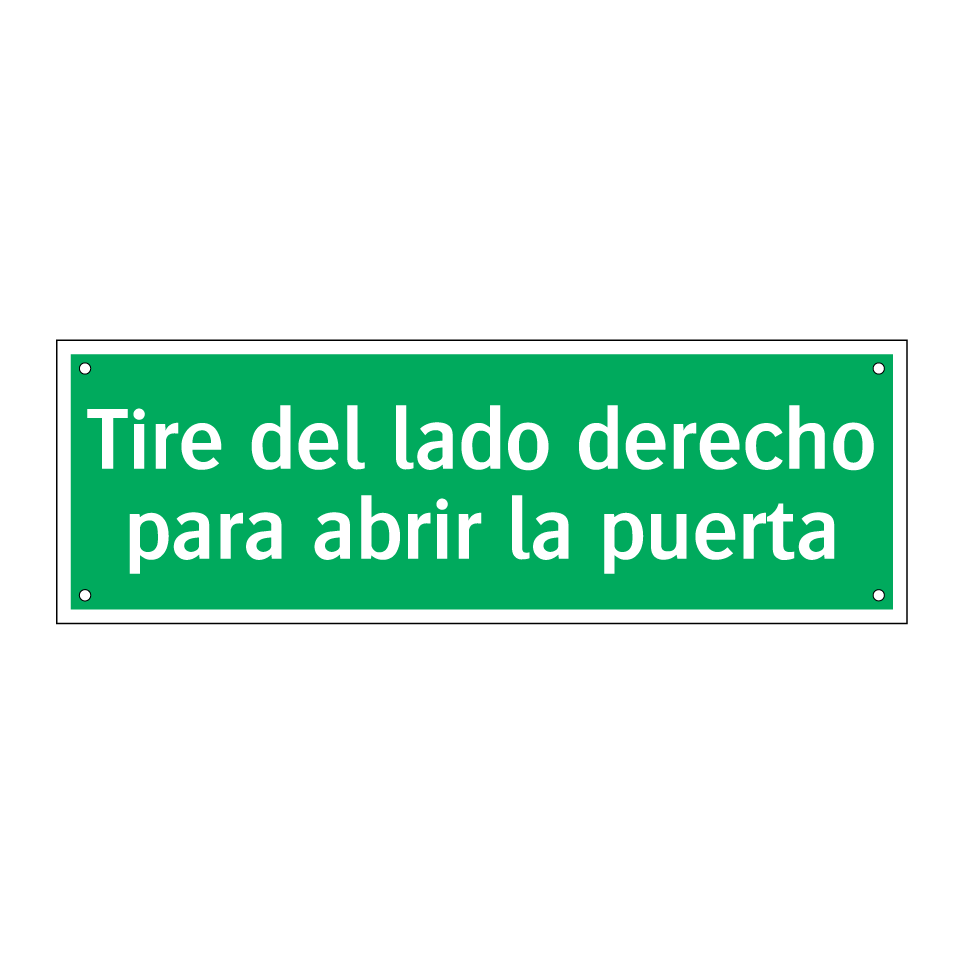 Tire del lado derecho para abrir la puerta