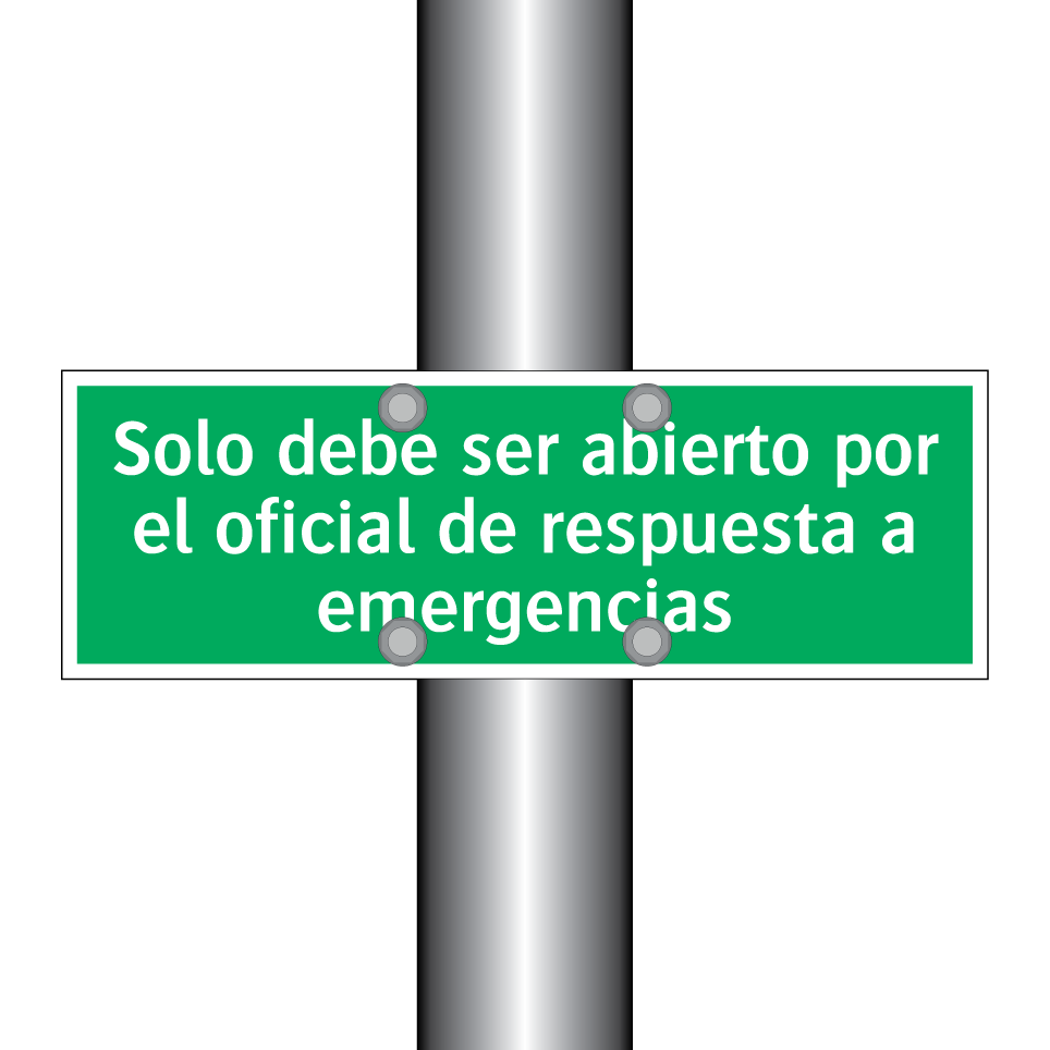 Solo debe ser abierto por el oficial de respuesta a emergencias