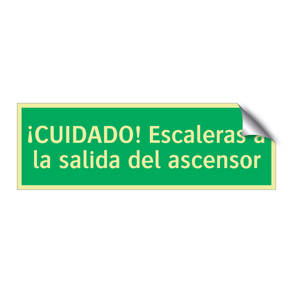 ¡CUIDADO! Escaleras a la salida del ascensor