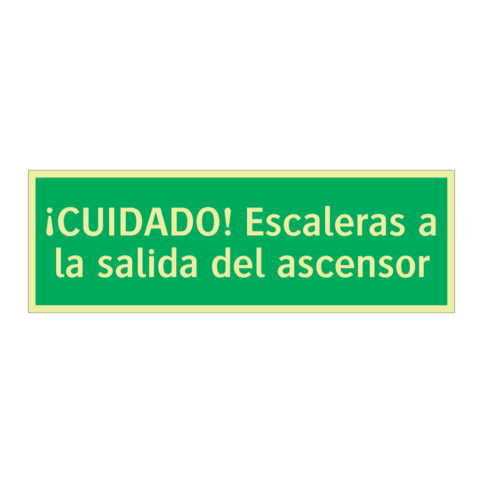 ¡CUIDADO! Escaleras a la salida del ascensor