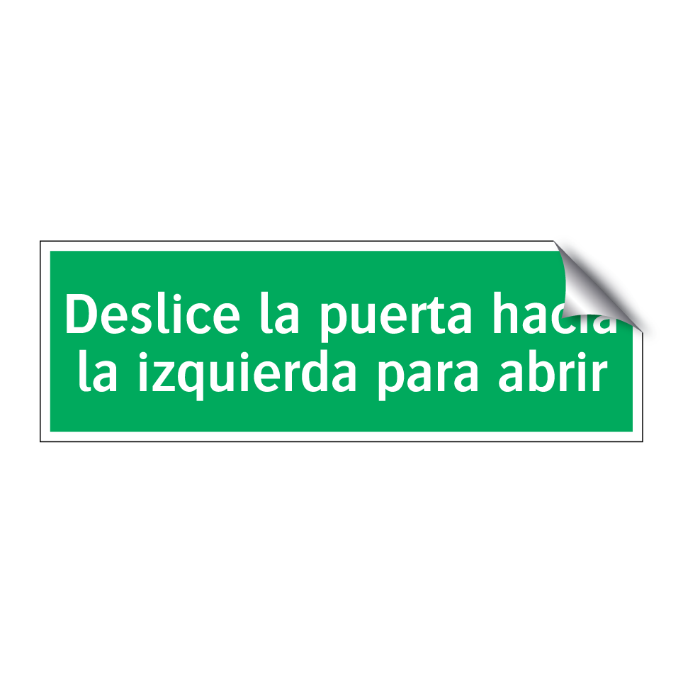 Deslice la puerta hacia la izquierda para abrir