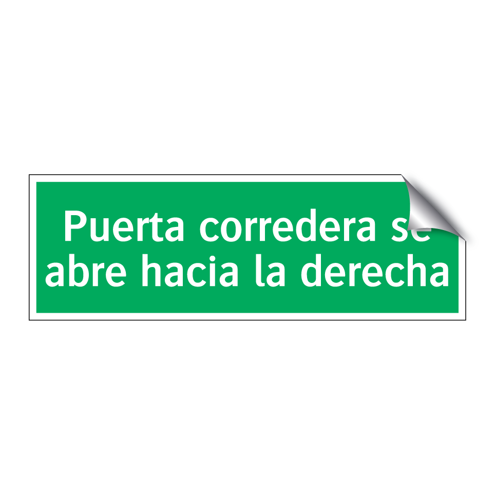 Puerta corredera se abre hacia la derecha