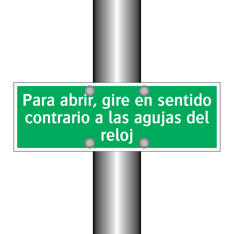 Para abrir, gire en sentido contrario a las agujas del reloj