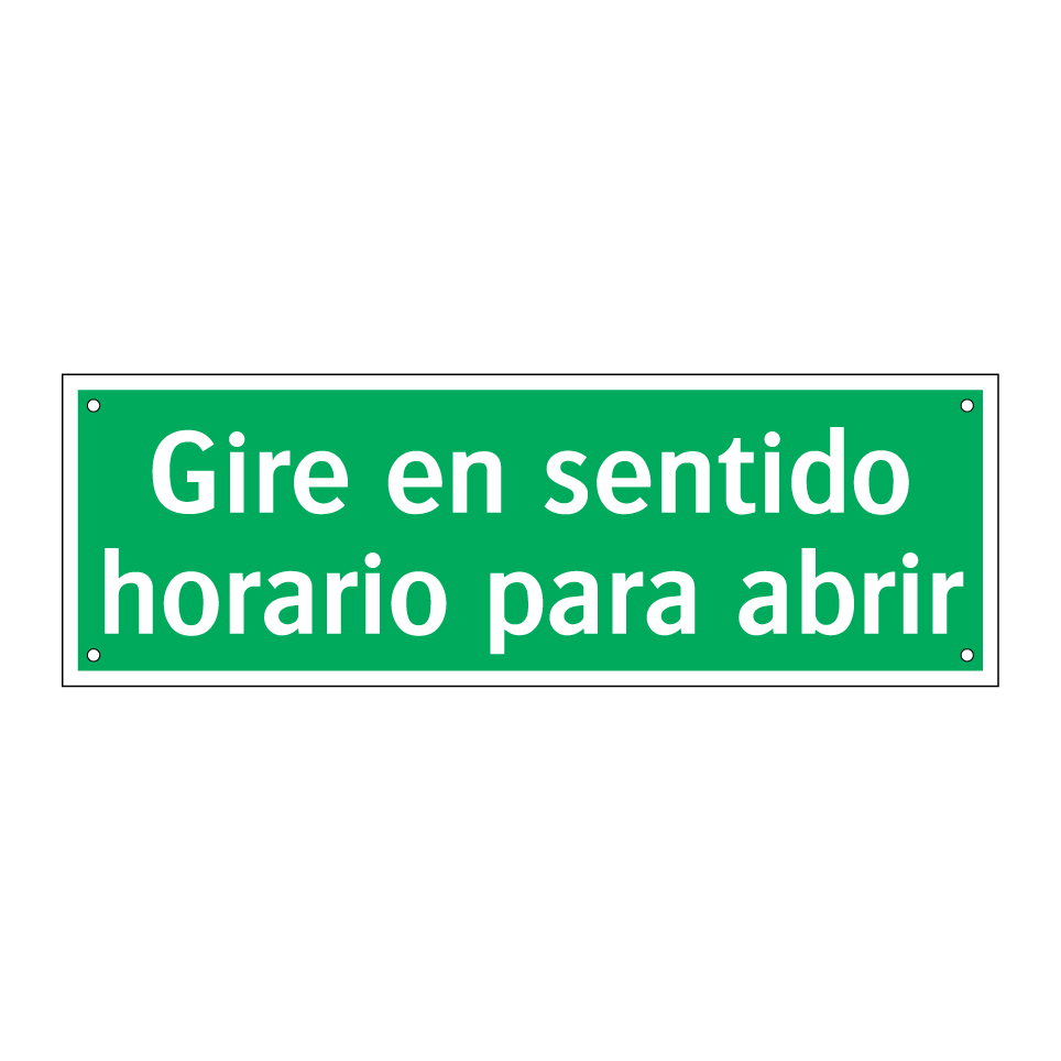 Gire en sentido horario para abrir
