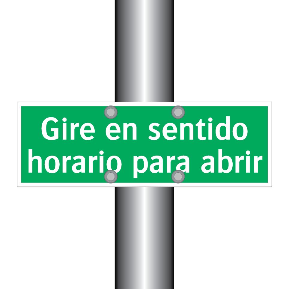 Gire en sentido horario para abrir