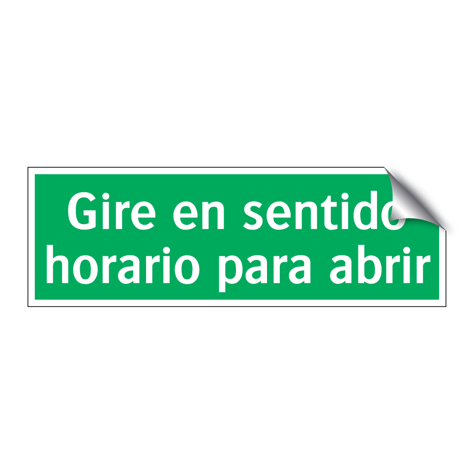 Gire en sentido horario para abrir