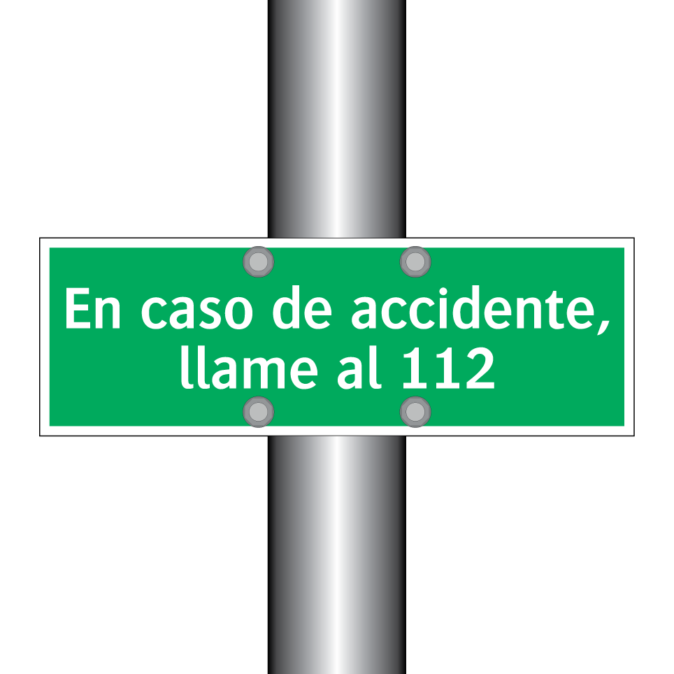 En caso de accidente, llame al 112