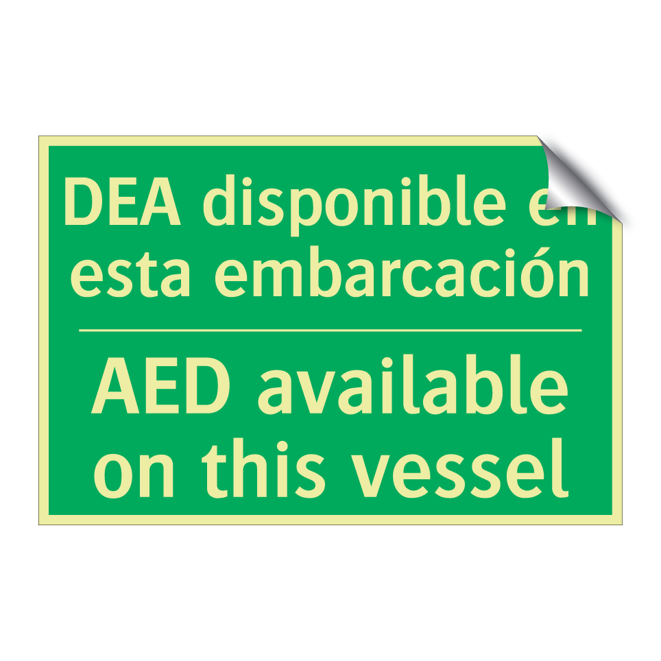 DEA disponible en esta /.../ - AED available on this vessel