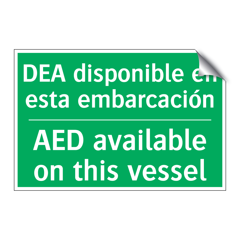DEA disponible en esta /.../ - AED available on this vessel