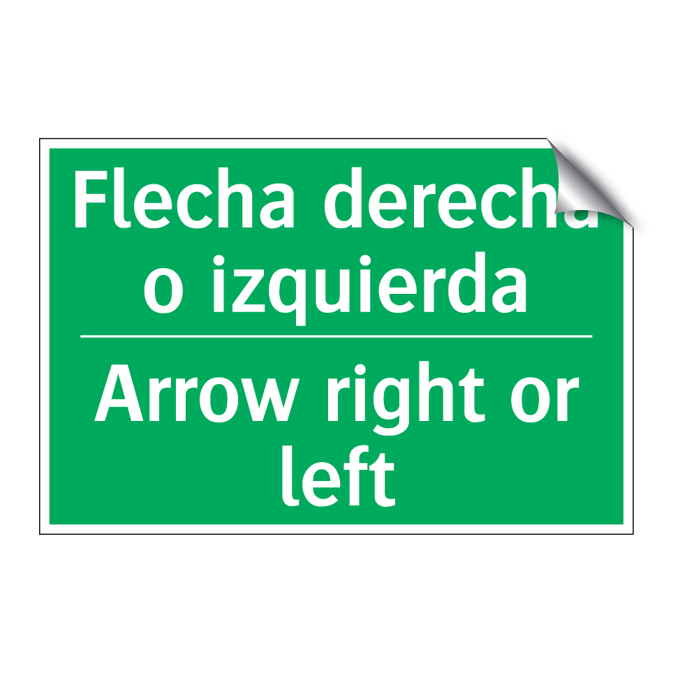 Flecha derecha o izquierda - Arrow right or left