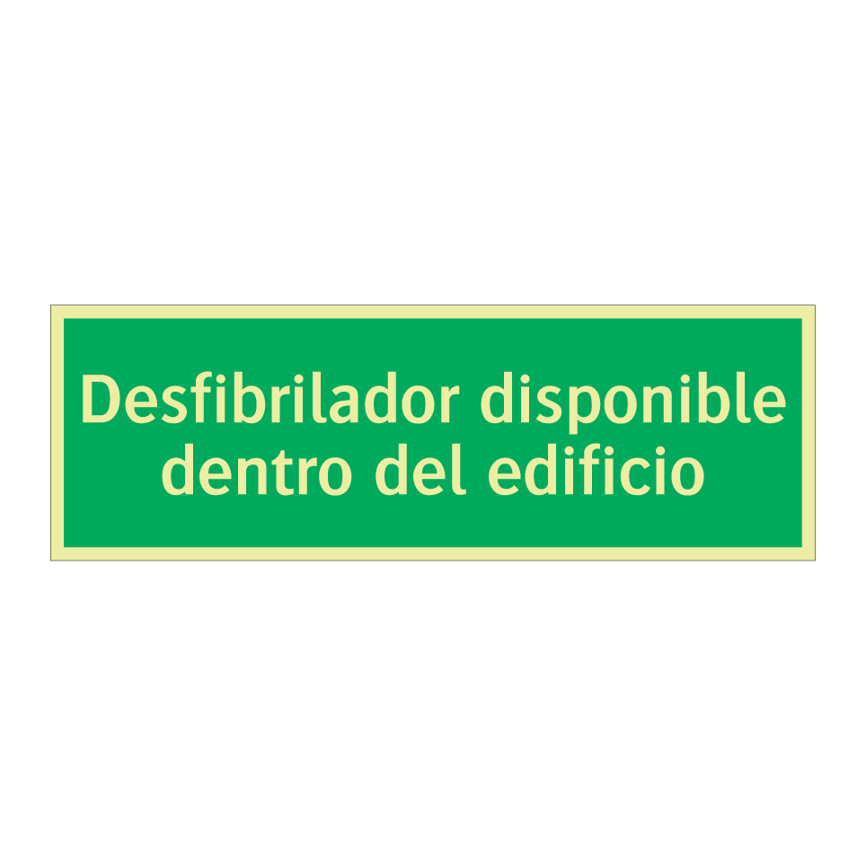 Desfibrilador disponible dentro del edificio