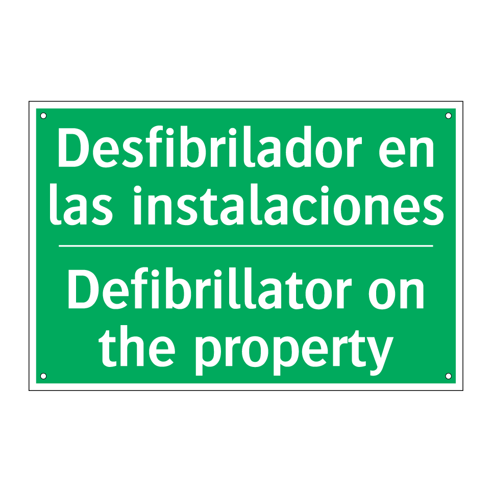 Desfibrilador en las /.../ - Defibrillator on the property