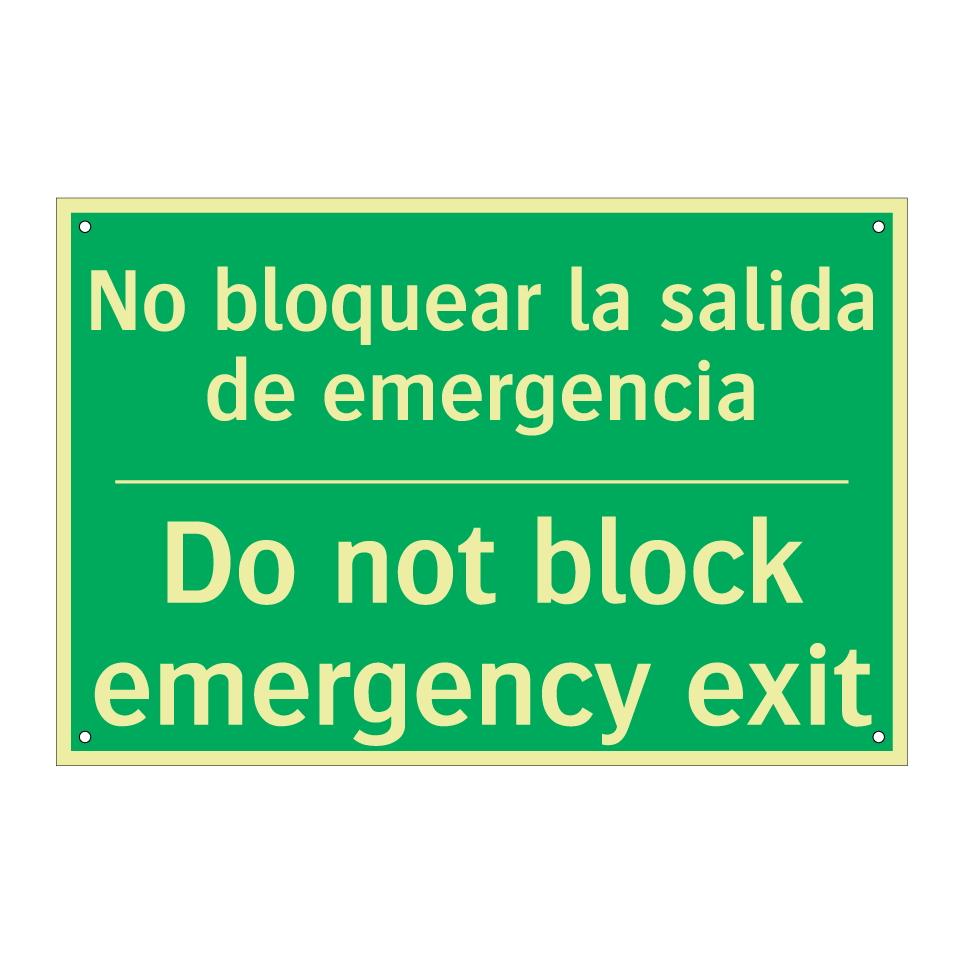 No bloquear la salida de /.../ - Do not block emergency exit