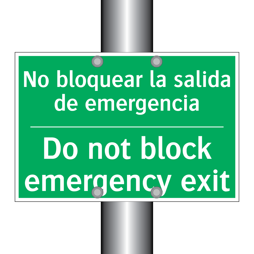 No bloquear la salida de /.../ - Do not block emergency exit