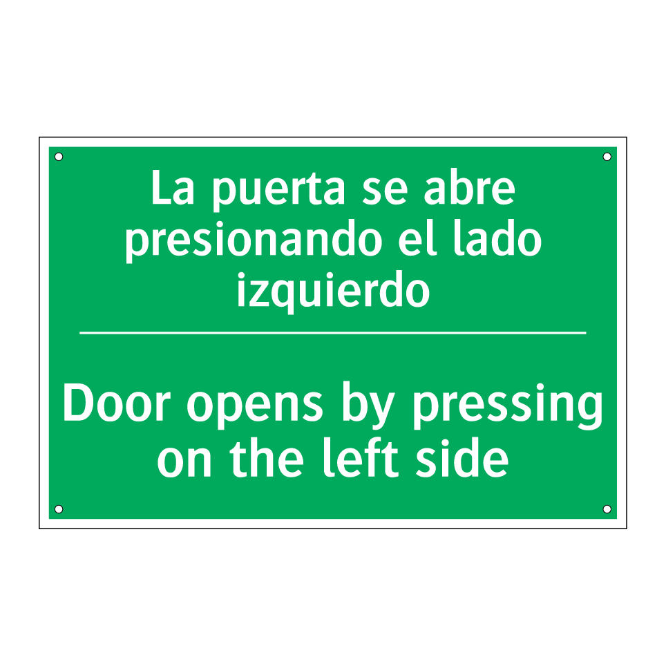 La puerta se abre presionando /.../ - Door opens by pressing on the /.../