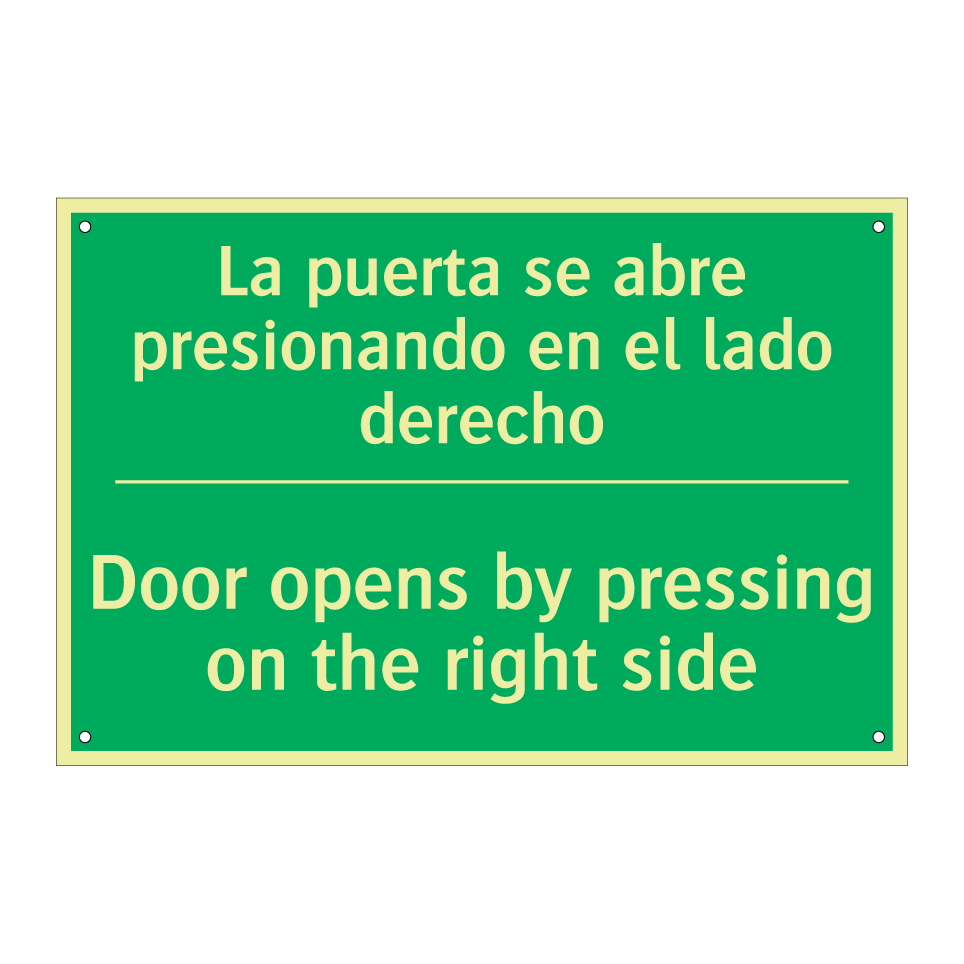 La puerta se abre presionando /.../ - Door opens by pressing on the /.../