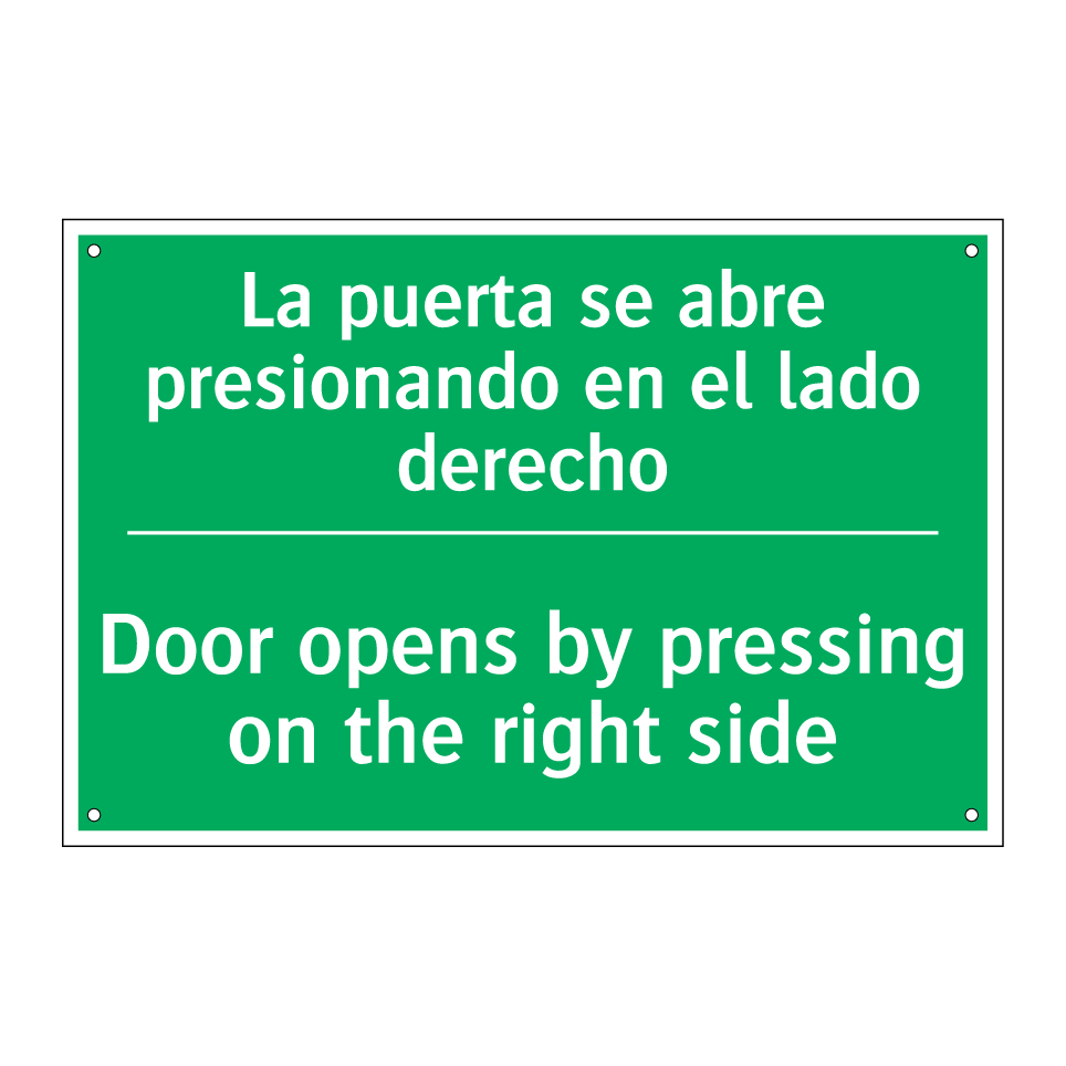 La puerta se abre presionando /.../ - Door opens by pressing on the /.../