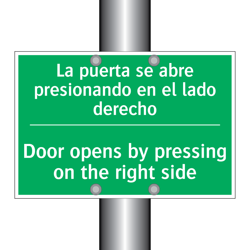 La puerta se abre presionando /.../ - Door opens by pressing on the /.../