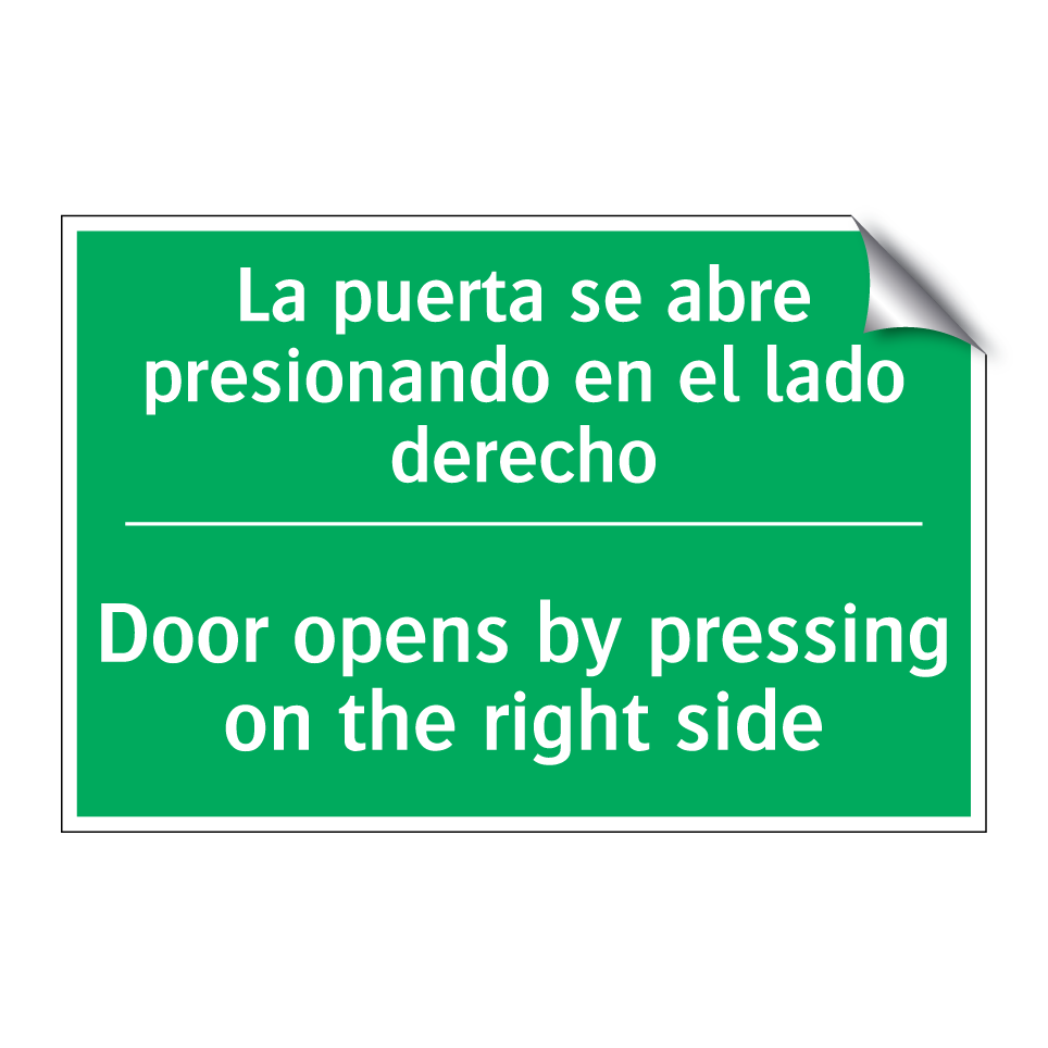 La puerta se abre presionando /.../ - Door opens by pressing on the /.../