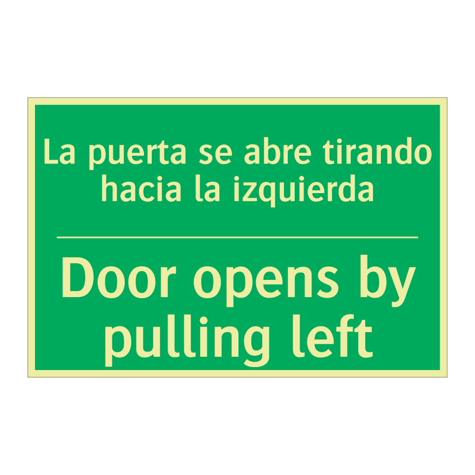 La puerta se abre tirando /.../ - Door opens by pulling left