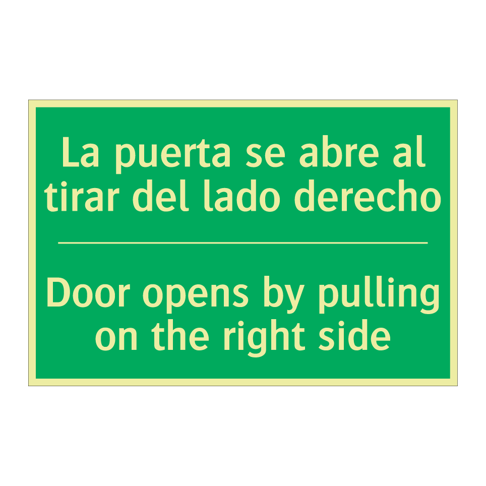 La puerta se abre al tirar /.../ - Door opens by pulling on the /.../