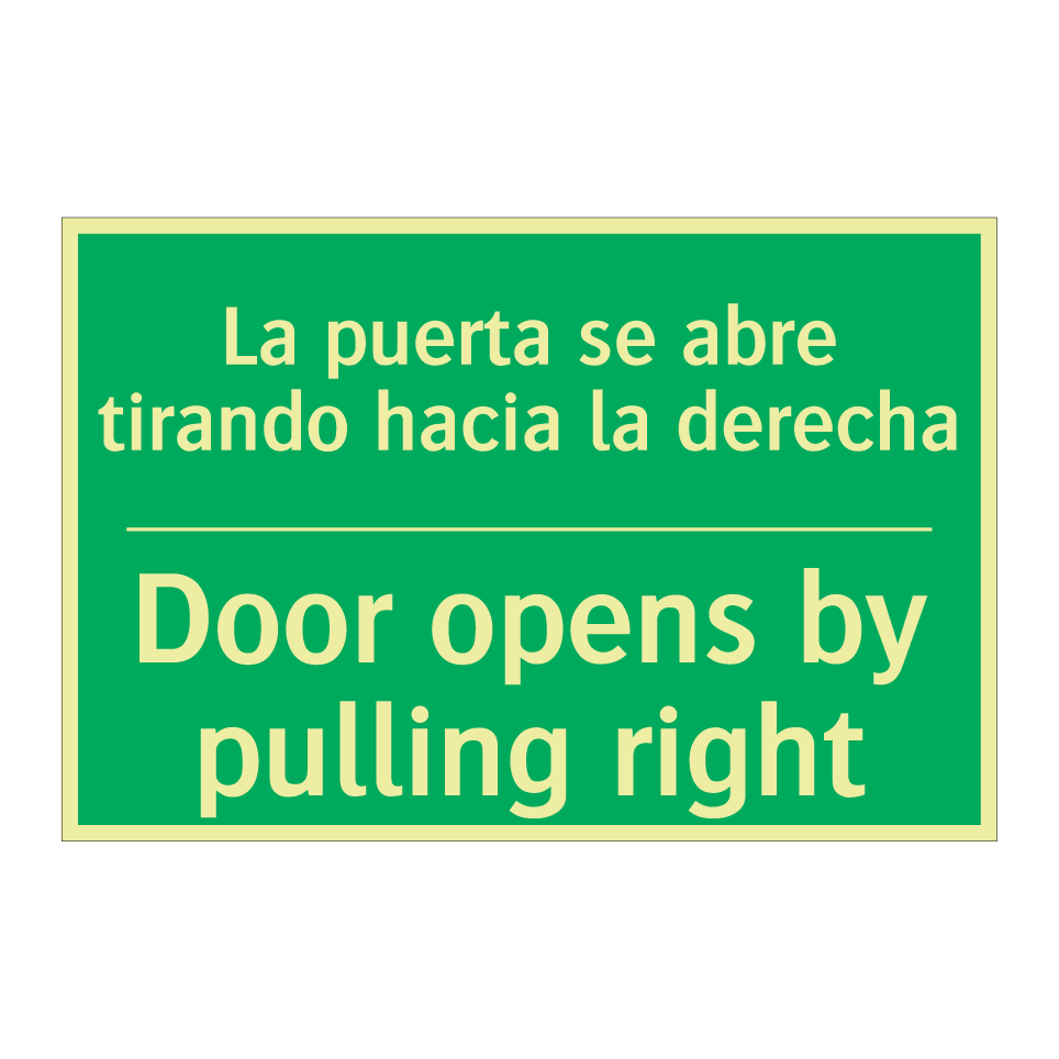 La puerta se abre tirando /.../ - Door opens by pulling right