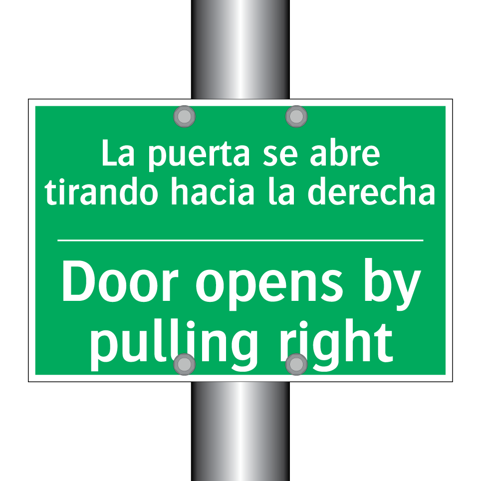 La puerta se abre tirando /.../ - Door opens by pulling right