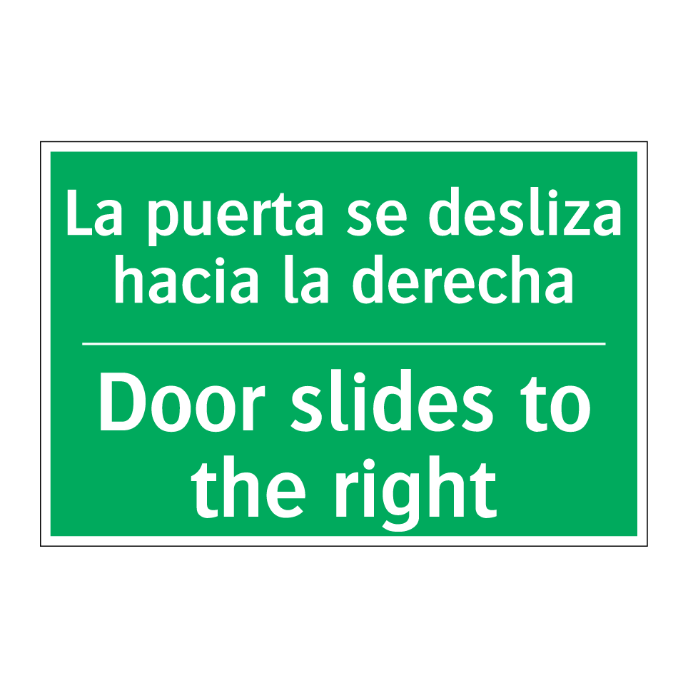 La puerta se desliza hacia la /.../ - Door slides to the right