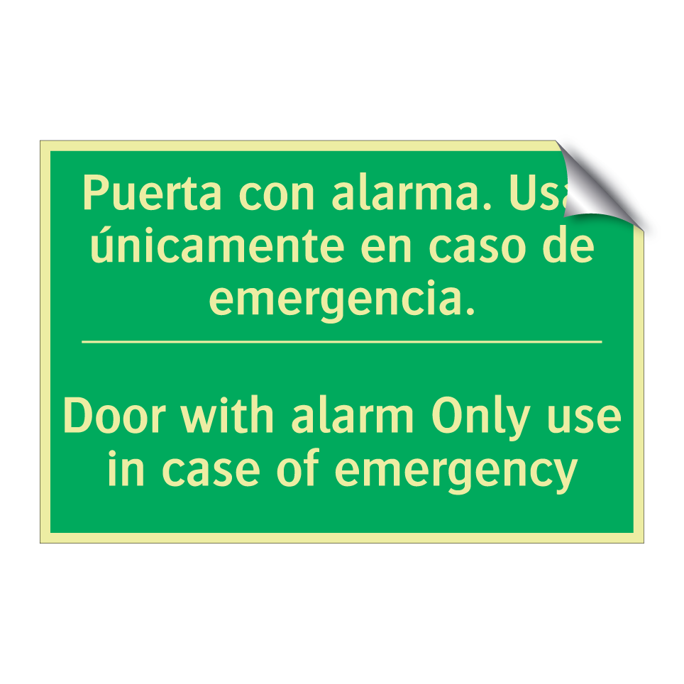 Puerta con alarma. Usar /.../ - Door with alarm Only use in /.../