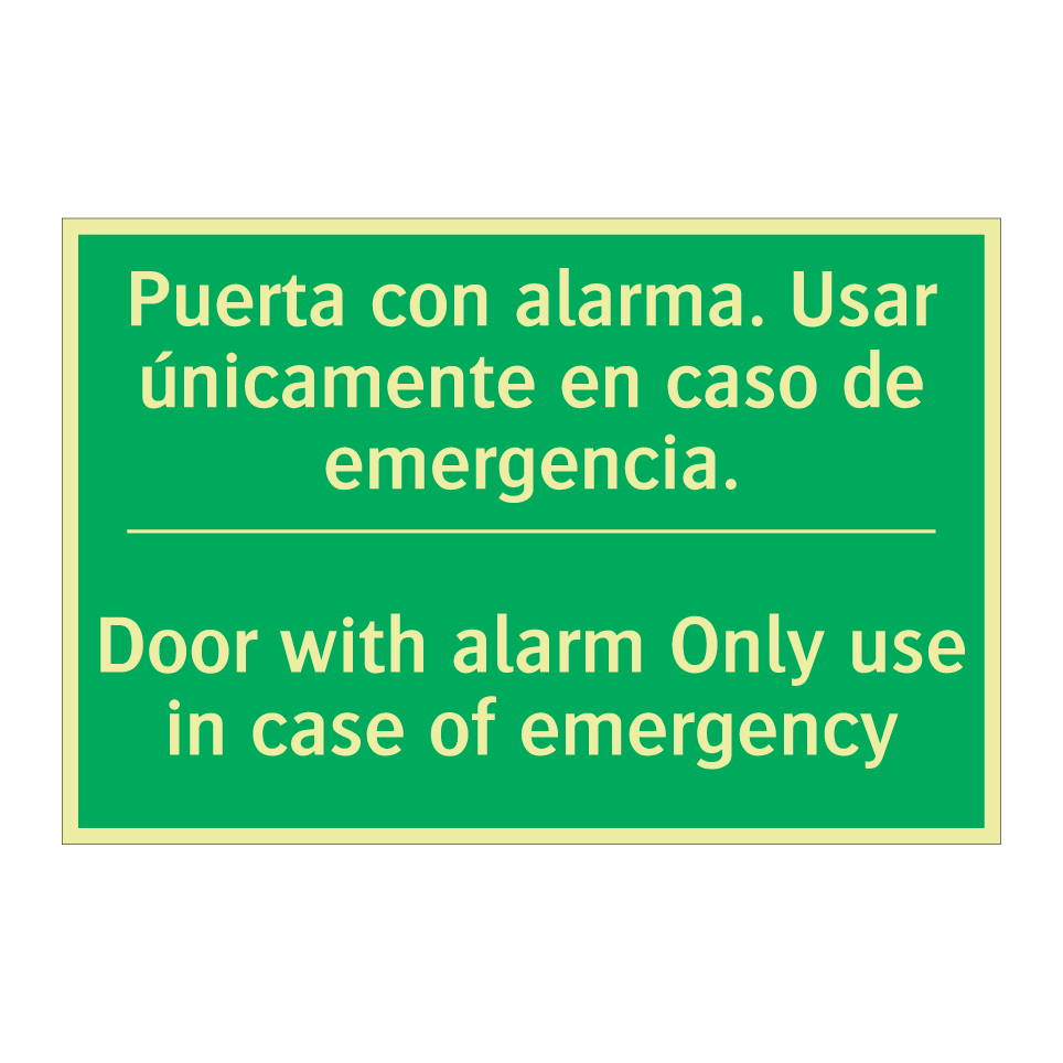 Puerta con alarma. Usar /.../ - Door with alarm Only use in /.../