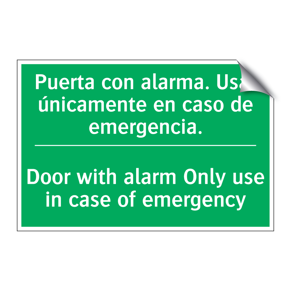 Puerta con alarma. Usar /.../ - Door with alarm Only use in /.../