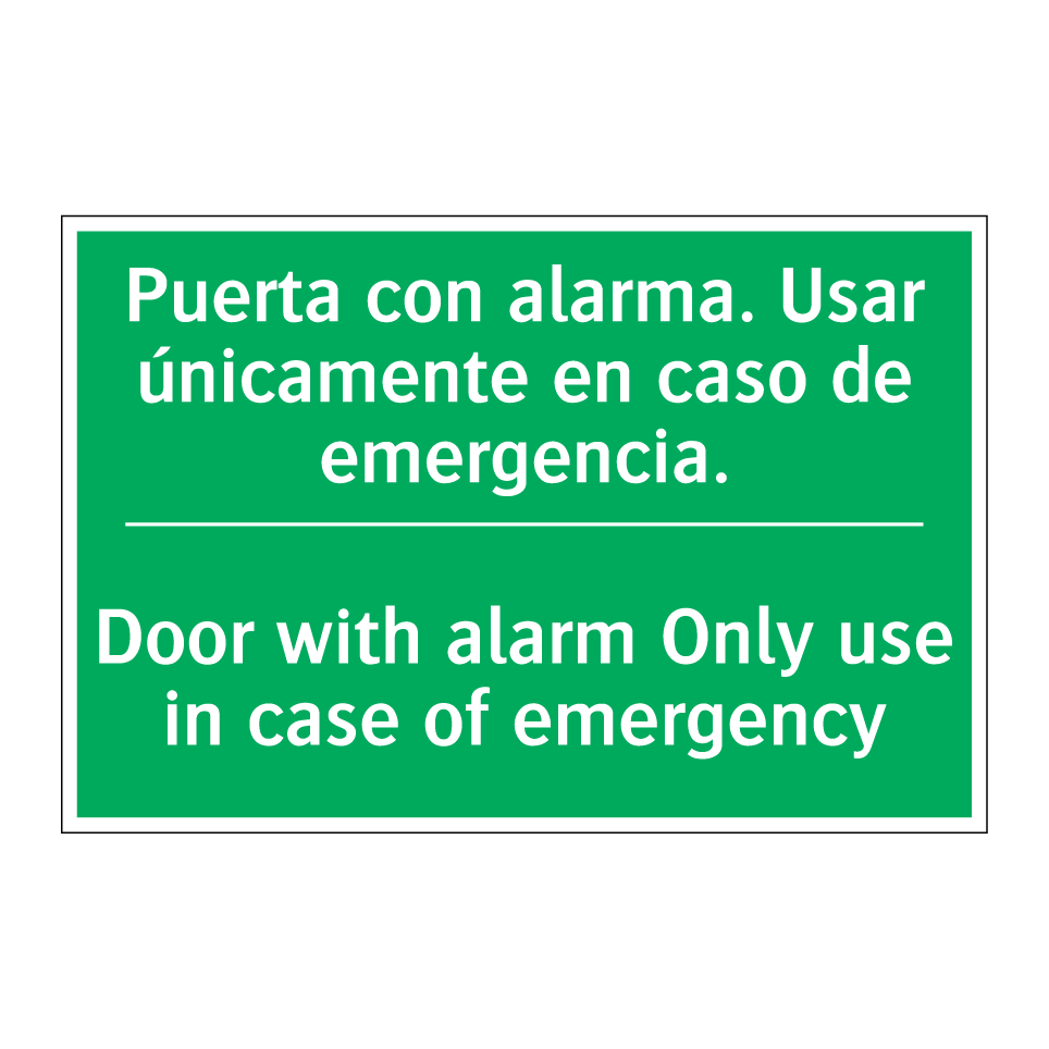 Puerta con alarma. Usar /.../ - Door with alarm Only use in /.../