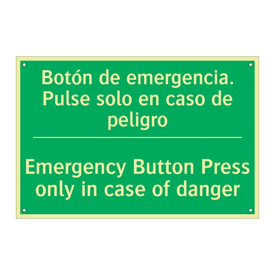 Botón de emergencia. Pulse /.../ - Emergency Button Press only /.../