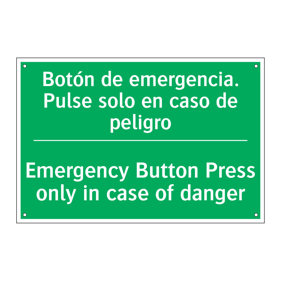 Botón de emergencia. Pulse /.../ - Emergency Button Press only /.../