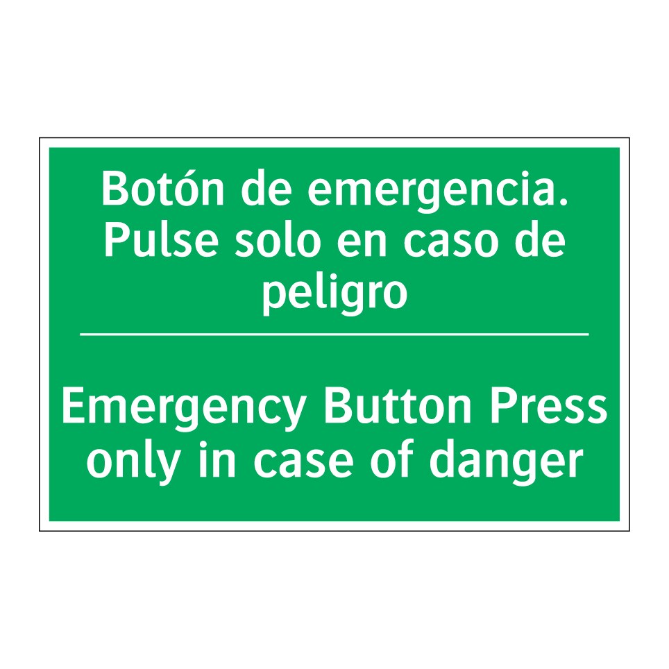 Botón de emergencia. Pulse /.../ - Emergency Button Press only /.../