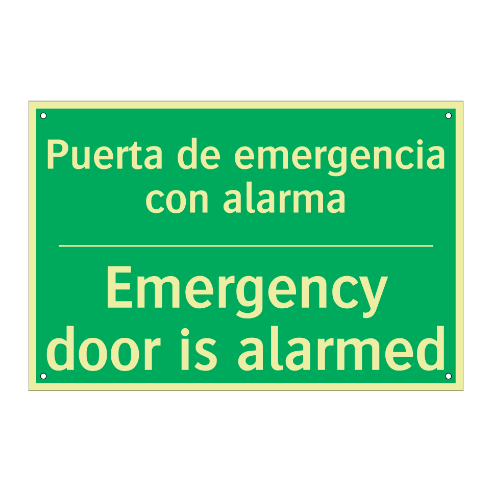 Puerta de emergencia con /.../ - Emergency door is alarmed