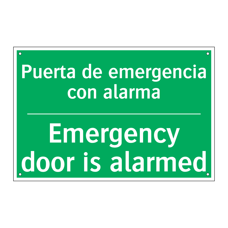 Puerta de emergencia con /.../ - Emergency door is alarmed