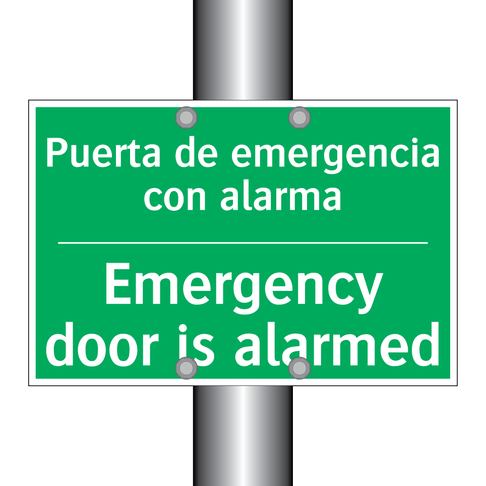 Puerta de emergencia con /.../ - Emergency door is alarmed