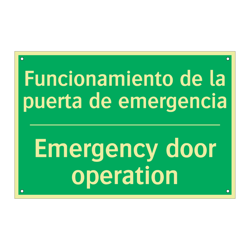 Funcionamiento de la puerta /.../ - Emergency door operation