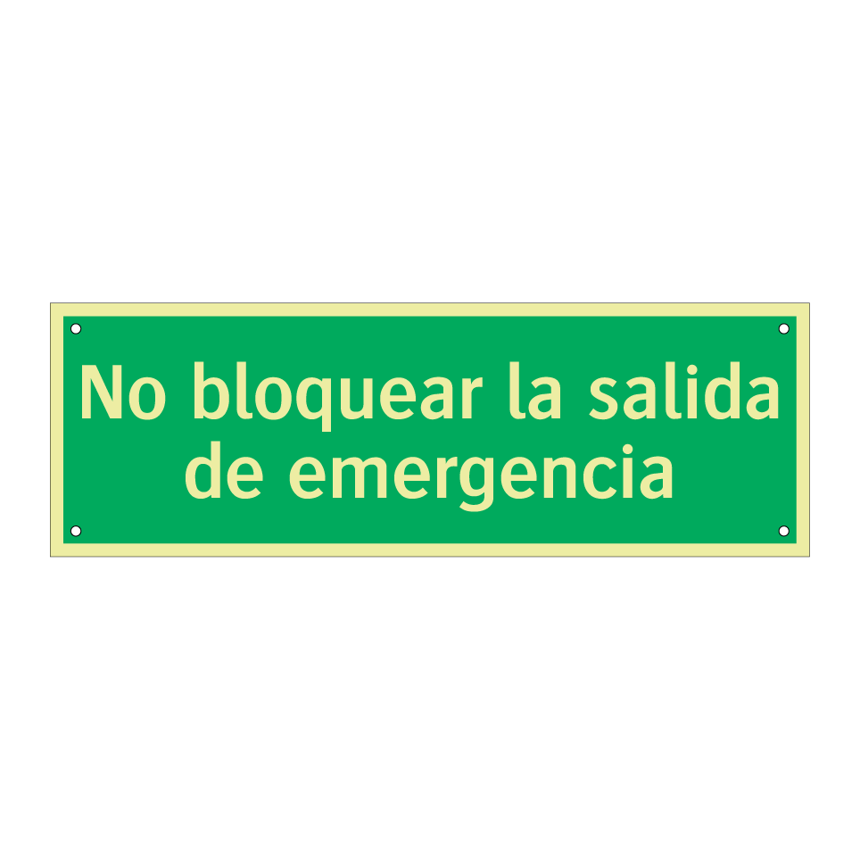 No bloquear la salida de emergencia