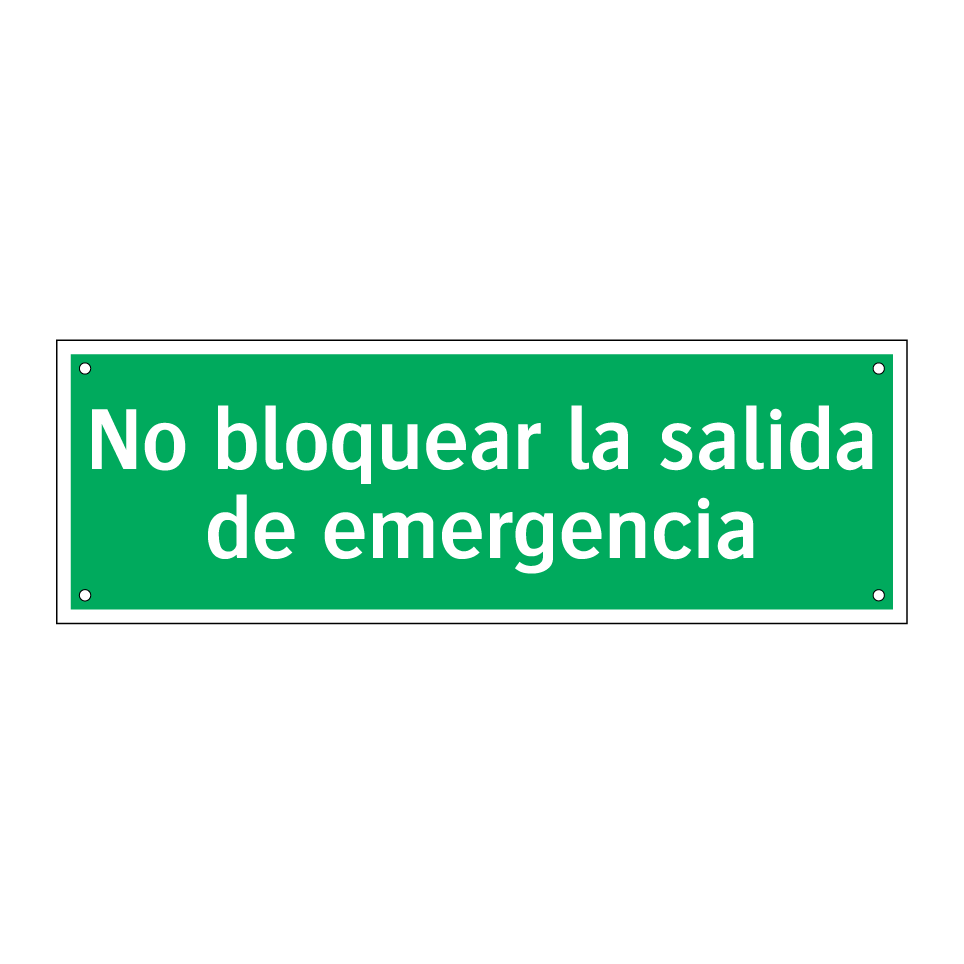 No bloquear la salida de emergencia