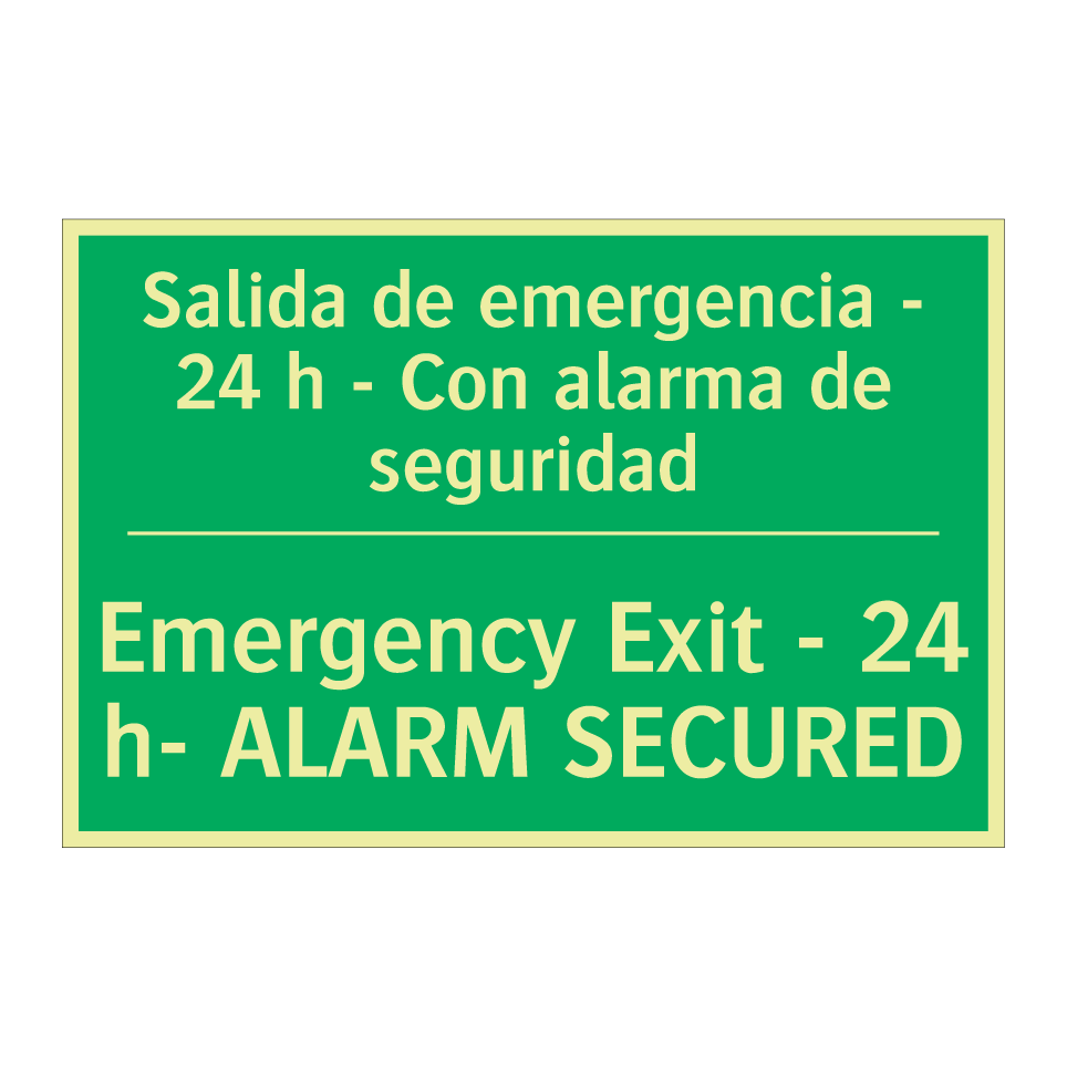 Salida de emergencia - 24 h - /.../ - Emergency Exit - 24 h- ALARM /.../