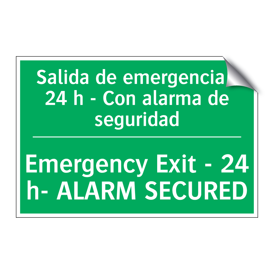 Salida de emergencia - 24 h - /.../ - Emergency Exit - 24 h- ALARM /.../