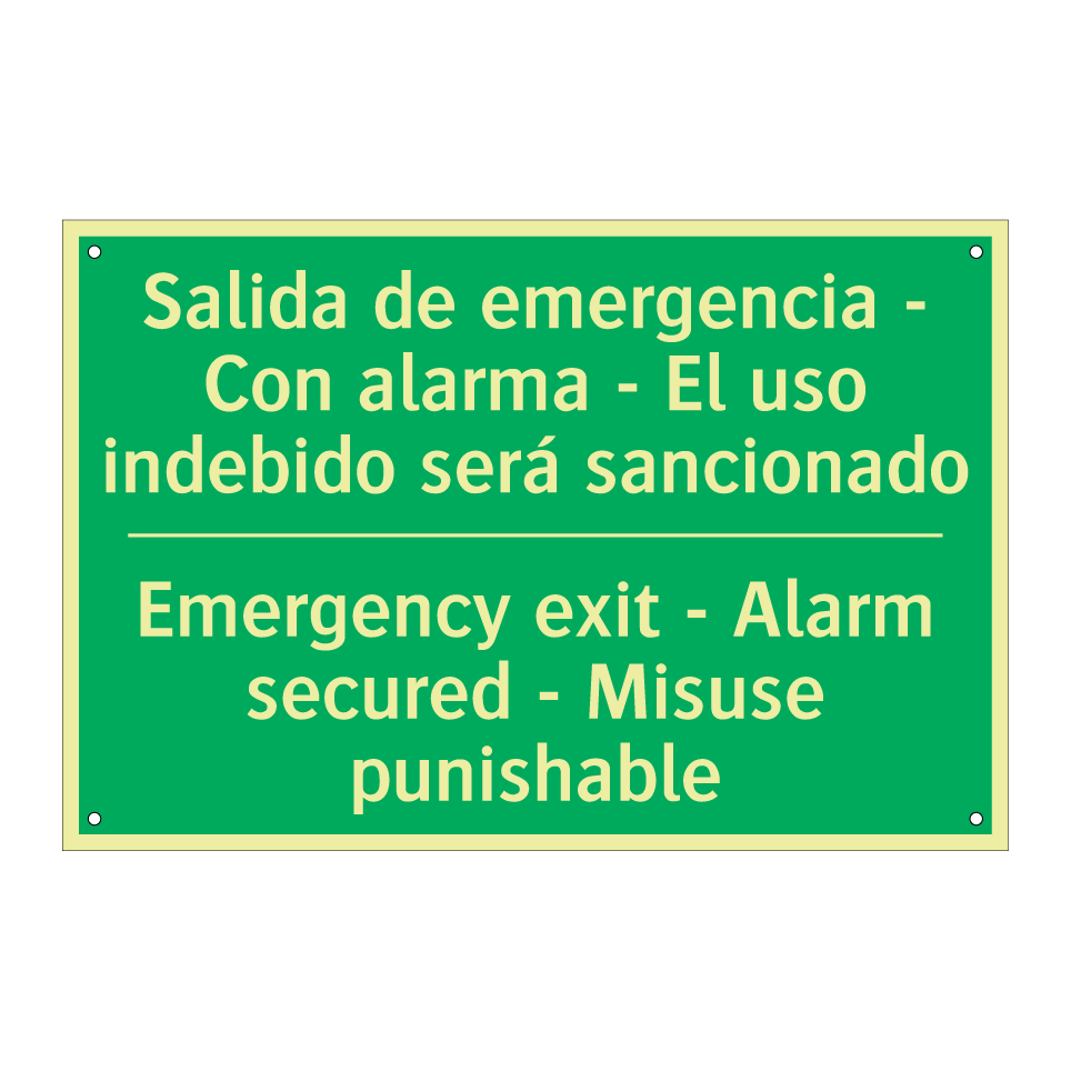 Salida de emergencia - Con /.../ - Emergency exit - Alarm /.../