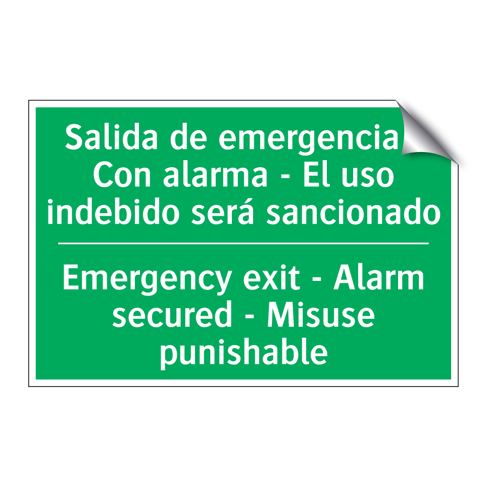 Salida de emergencia - Con /.../ - Emergency exit - Alarm /.../