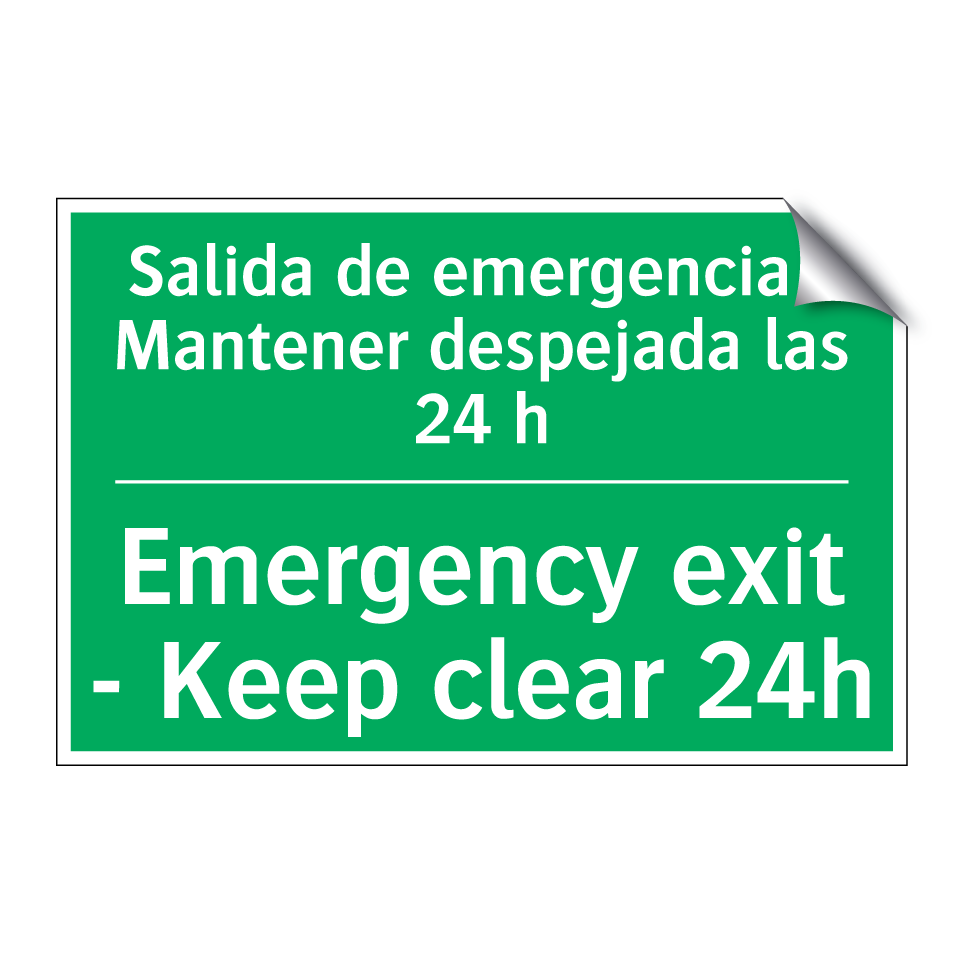 Salida de emergencia - /.../ - Emergency exit - Keep clear /.../