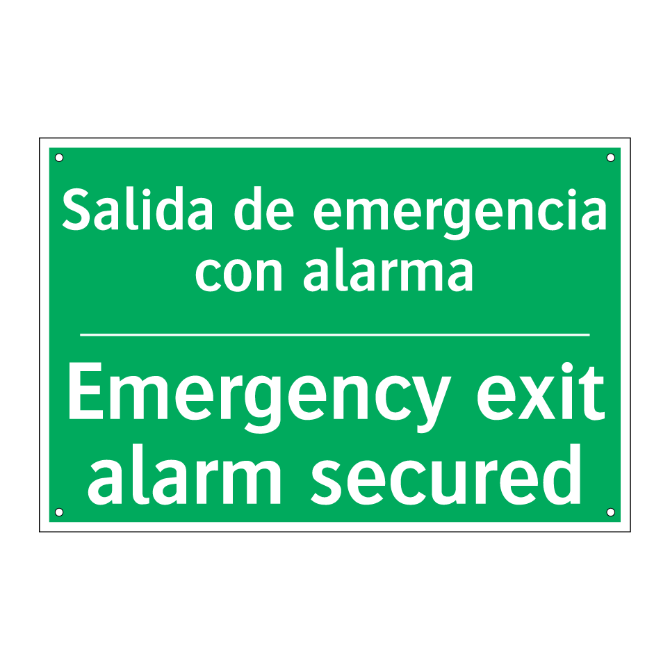 Salida de emergencia con /.../ - Emergency exit alarm secured