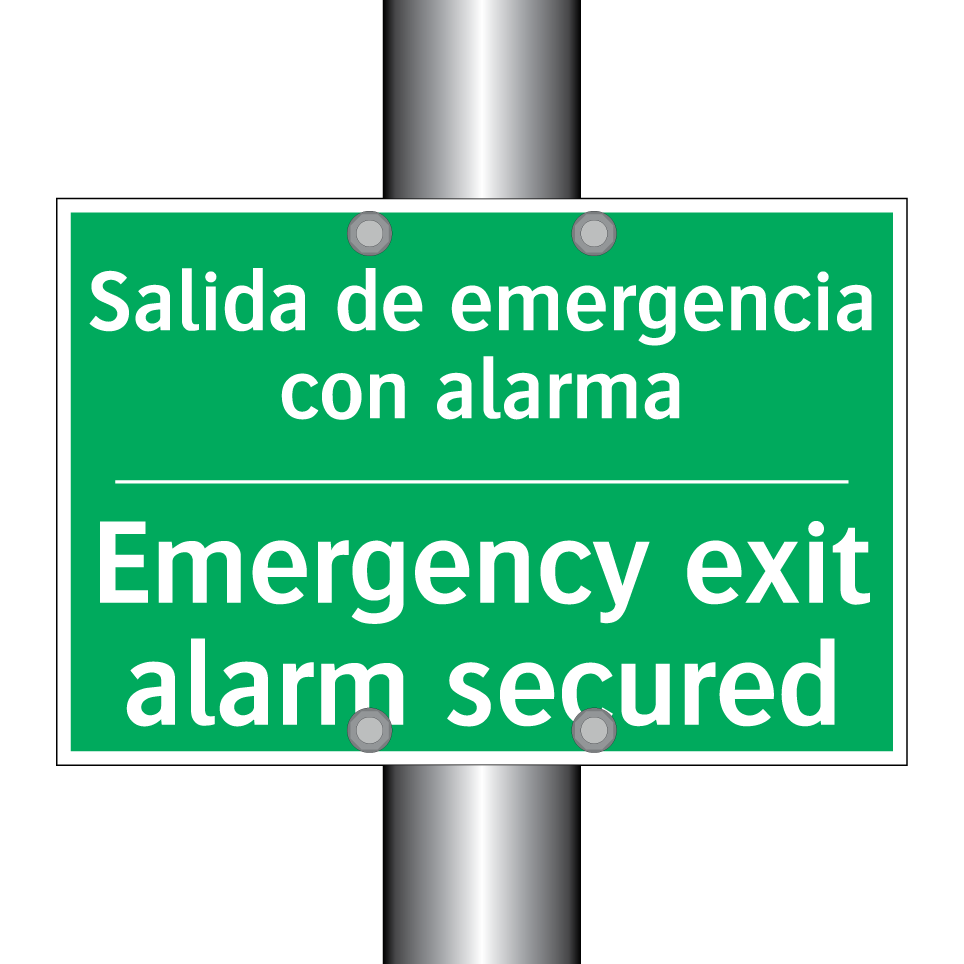 Salida de emergencia con /.../ - Emergency exit alarm secured