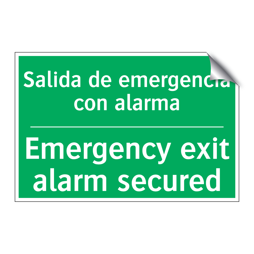 Salida de emergencia con /.../ - Emergency exit alarm secured