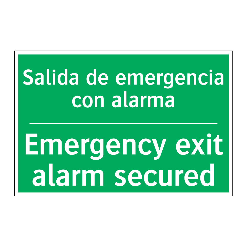 Salida de emergencia con /.../ - Emergency exit alarm secured